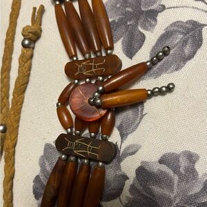 Elegant Brown Beaded choker/Necklace, chrkee native handmade pls ask questions